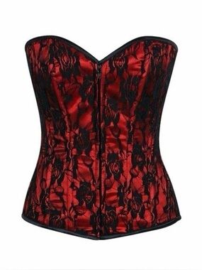NWT Daisy Corsets Lavish Red & Black Lace Front Zipper Corset